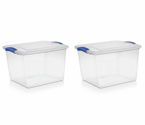 2pk stackable plastic tote box - plastic,